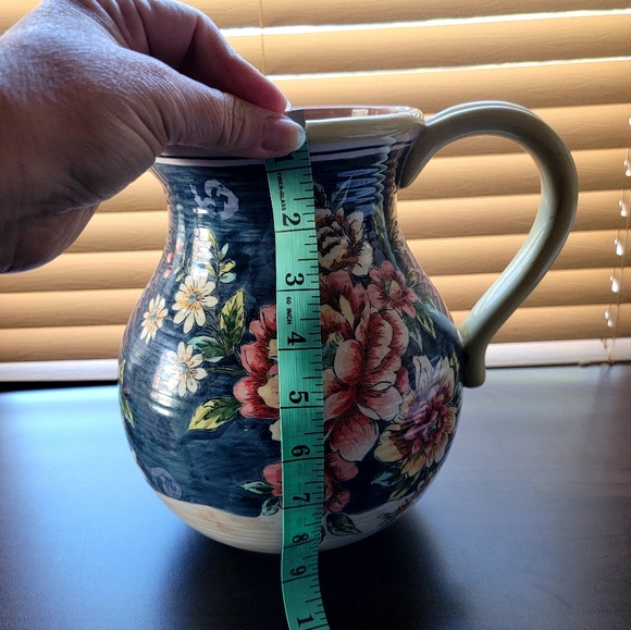 Vintage China 118 Oz Handmade Colorful Floral Pitcher - Picture 4 of 6